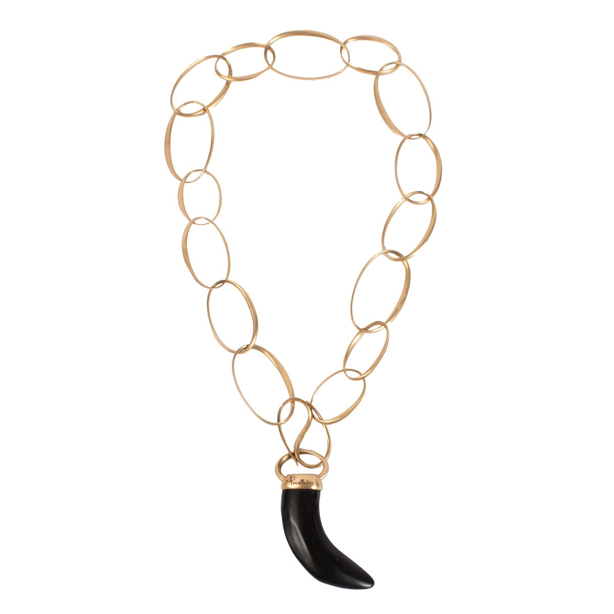 Shop safe online at Labellov in Antwerp, Brussels and Knokke this 100% authentic second hand Pomellato Rose Gold Victoria Horn Necklace