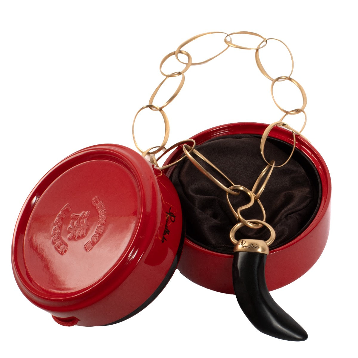 Shop safe online at Labellov in Antwerp, Brussels and Knokke this 100% authentic second hand Pomellato Rose Gold Victoria Horn Necklace