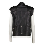 Saint Laurent Black Sleeveless Leather Jacket