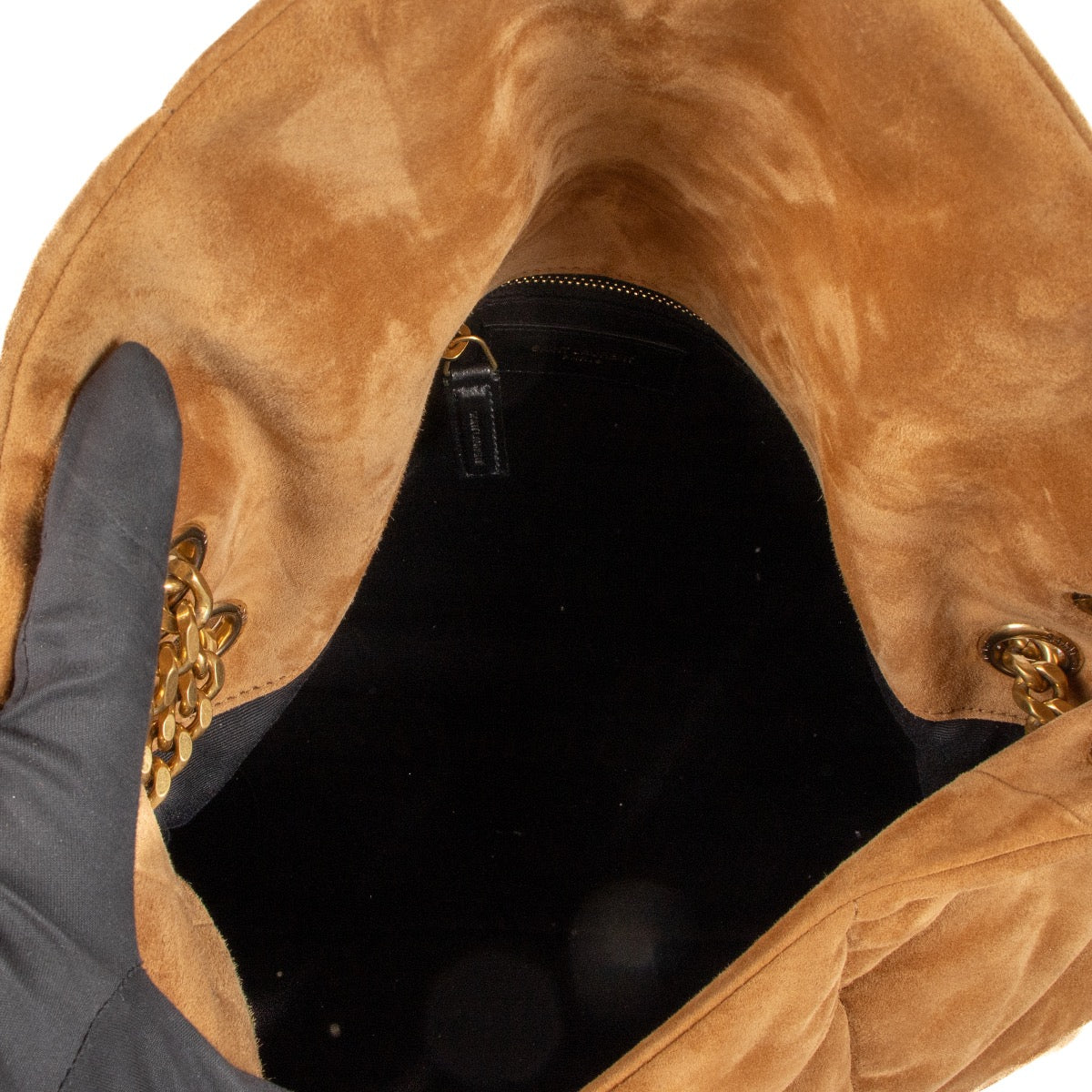 shop 100% authentic second hand Saint Laurent Camel Suede Medium Puffer Bag on Labellov.com