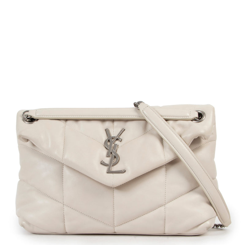 Saint Laurent Small Puffer Blanc Vintage Shoulder Bag