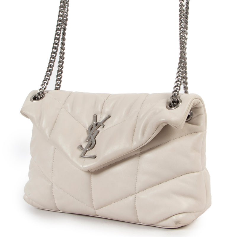 Saint Laurent Small Puffer Blanc Vintage Shoulder Bag