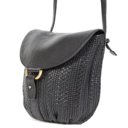 Authentic Delvaux Toile De Cuir Black Crossbody d'occasion au bon prix en toute sécurité LabelLOV magasin en ligne marque de lux Anvers Belgique