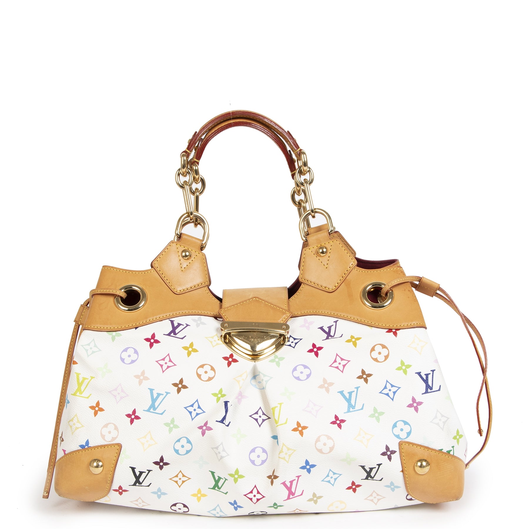 acheter en ligne seconde main Louis Vuitton White Multicolor Monogram Canvas Ursula Bag