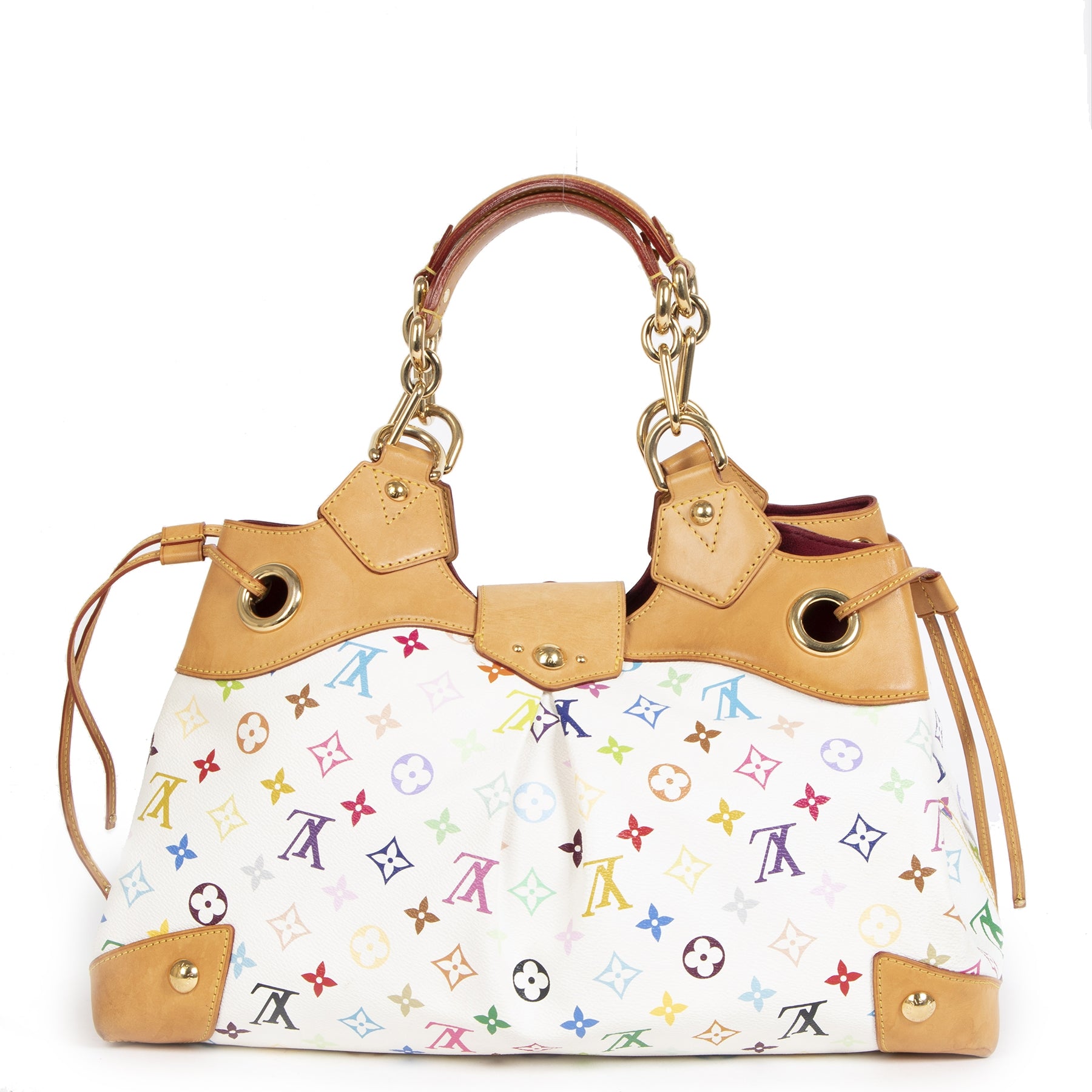 koop veilig online Louis Vuitton White Multicolor Monogram Canvas Ursula Bag