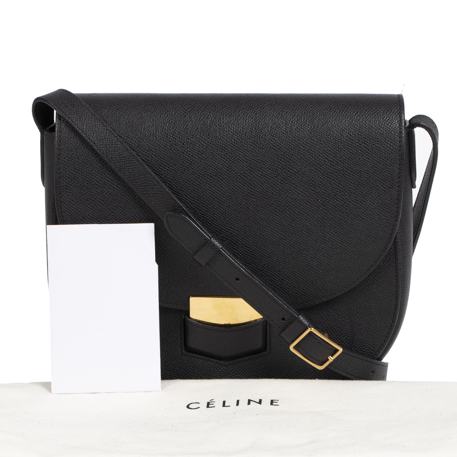 Authentic second-hand vintage Céline Trotteur Blue Medium Crossbody Bag buy online webshop LabellOV