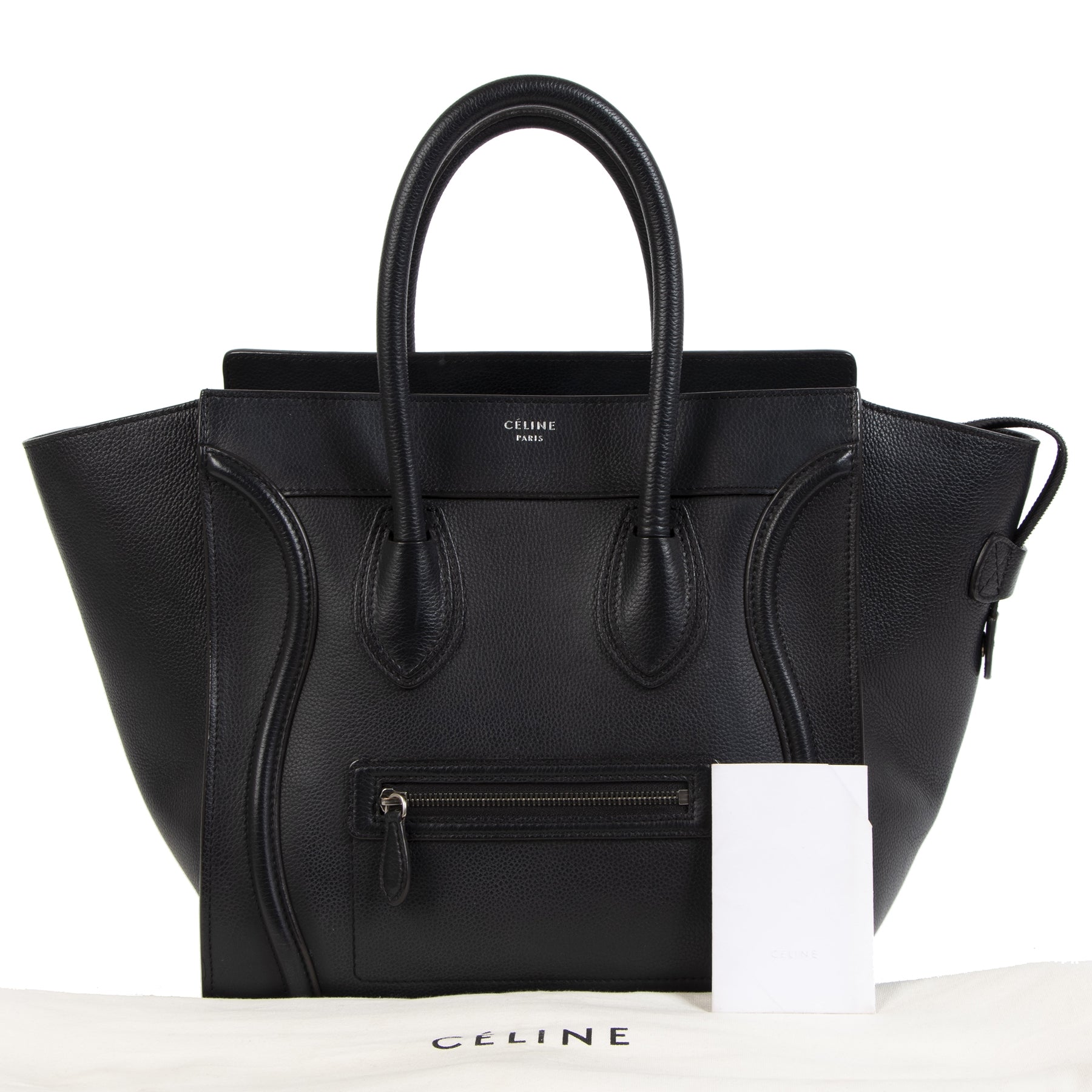 Céline Black Leather Mini Luggage Handbag
