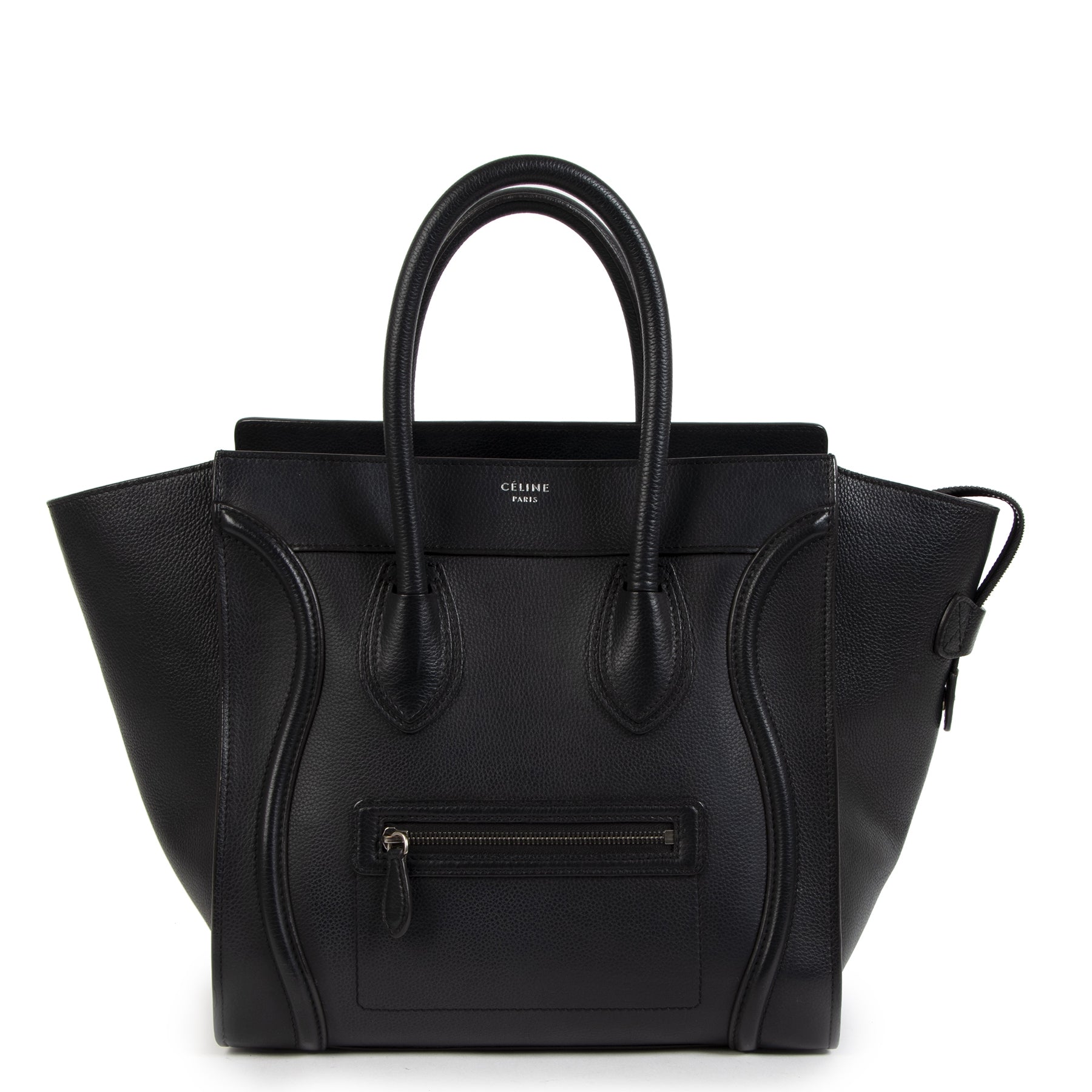 Céline Black Leather Mini Luggage Handbag