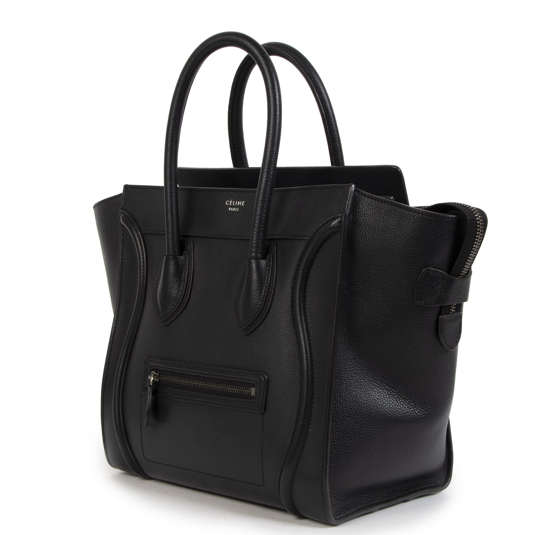 Céline Black Leather Mini Luggage Handbag