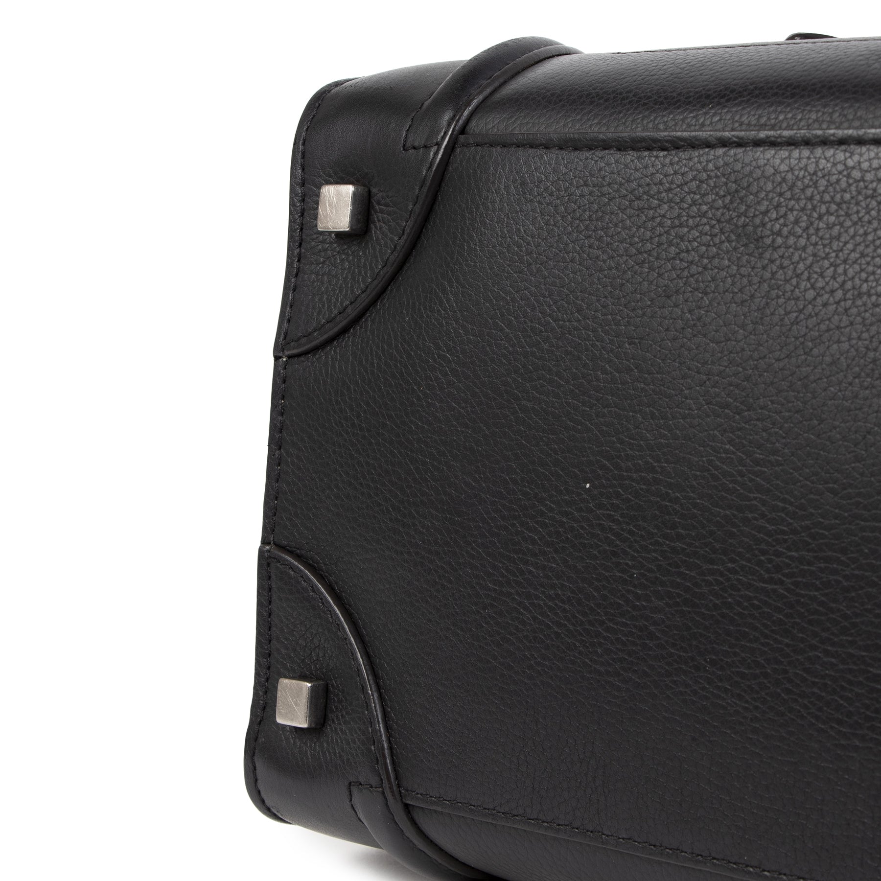 Céline Black Leather Mini Luggage Handbag