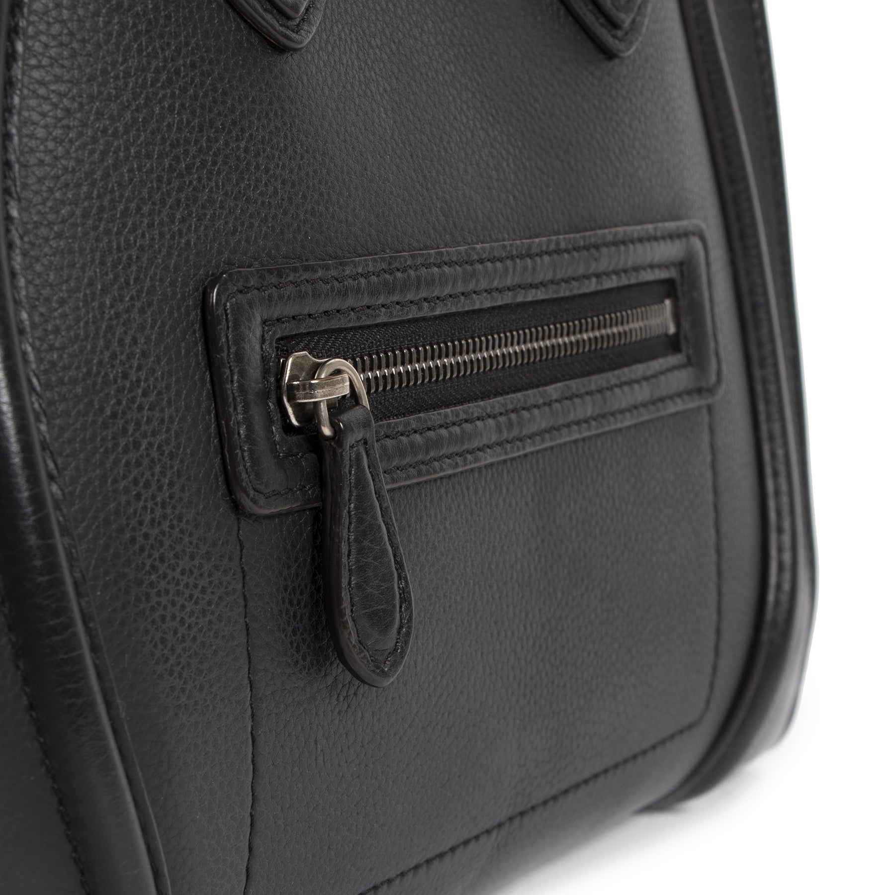 Céline Black Leather Mini Luggage Handbag