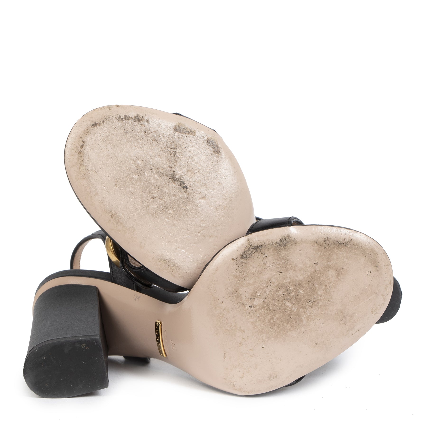 Authentieke Tweedehands Gucci Marmont Sandal Heels - Size 38 juiste prijs veilig online shoppen luxe merken webshop winkelen Antwerpen België mode fashion