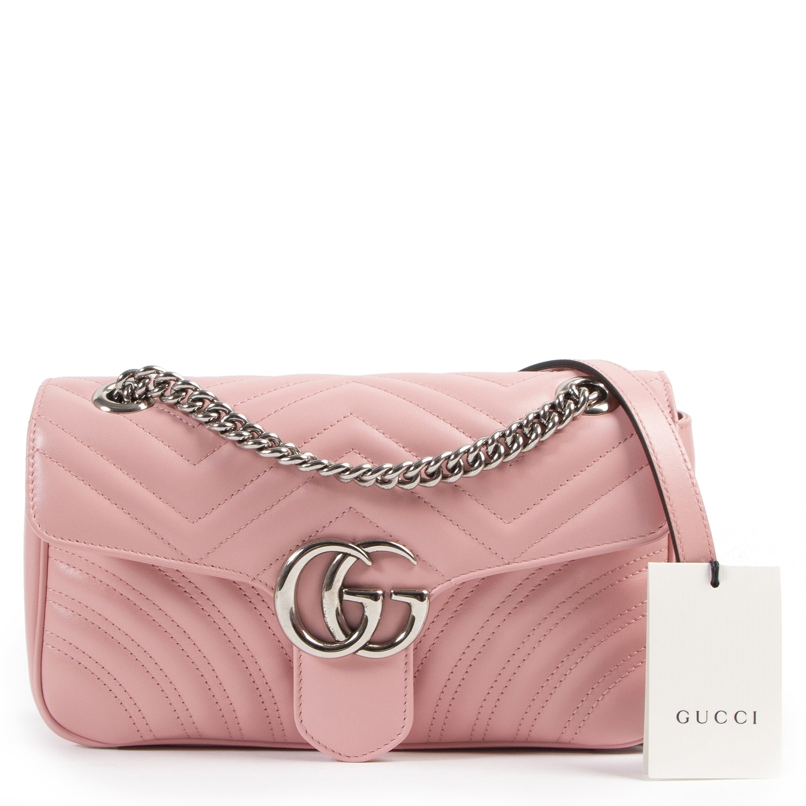 koop veilig online tegen de beste prijs Gucci Baby Pink Medium Marmont Shoulder Bag
