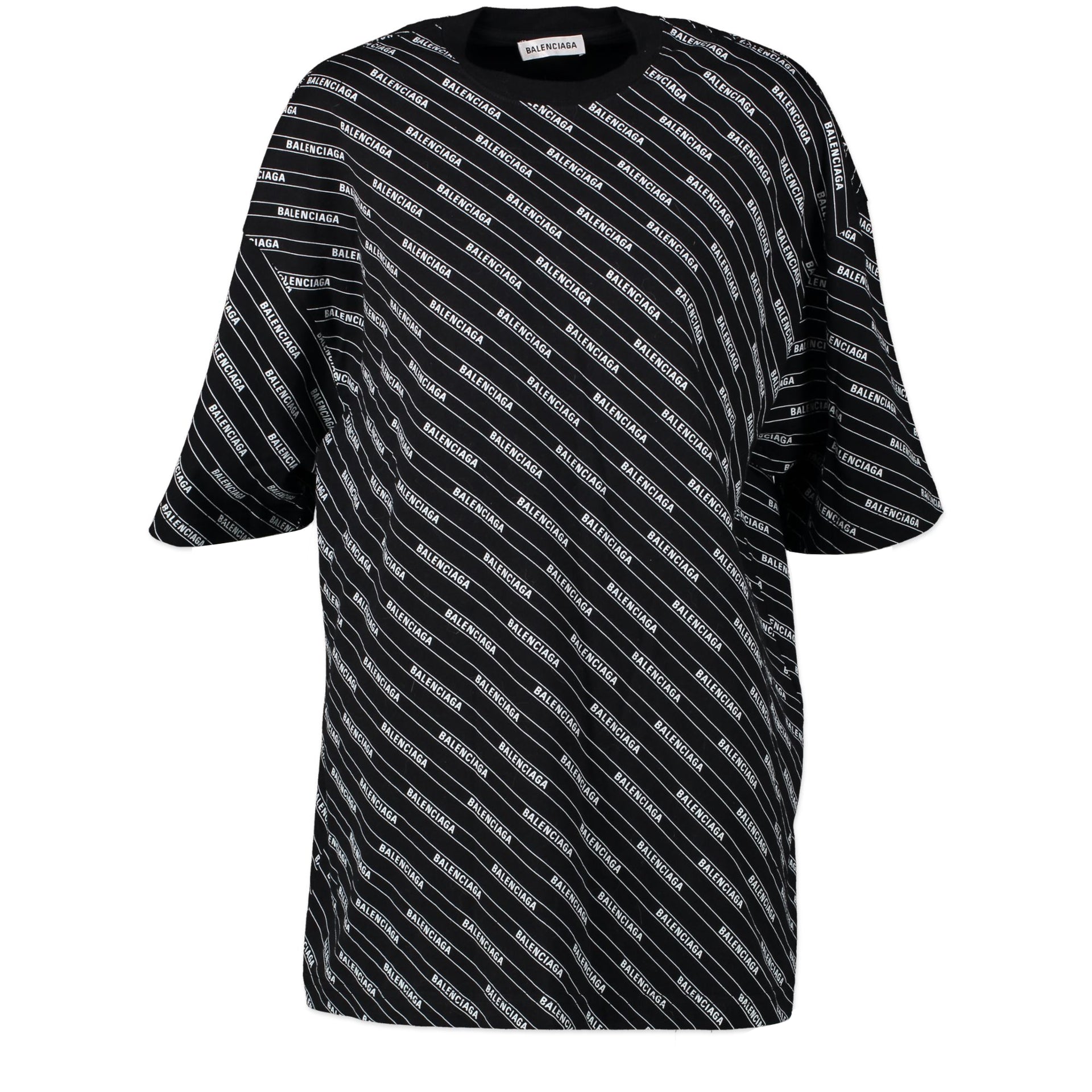 Balenciaga All-over Logo Printed Oversized Cotton Shirt for the best price at Labellov secondhand luxury in Antwerp
