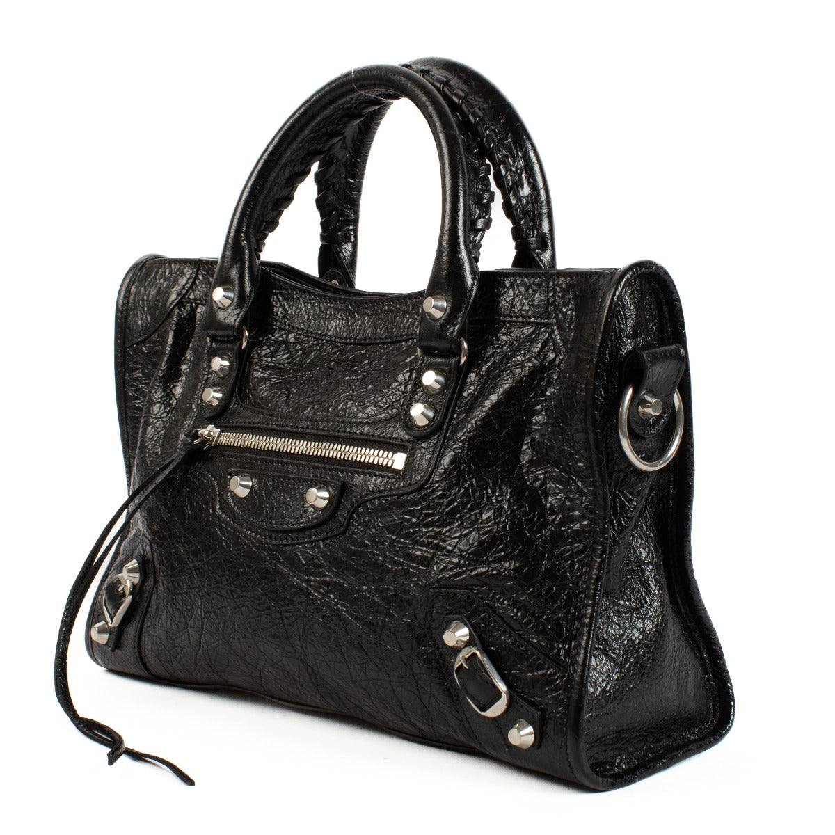 Authentic brand new designer second hand Balenciaga Black Arena Le City Small Bag