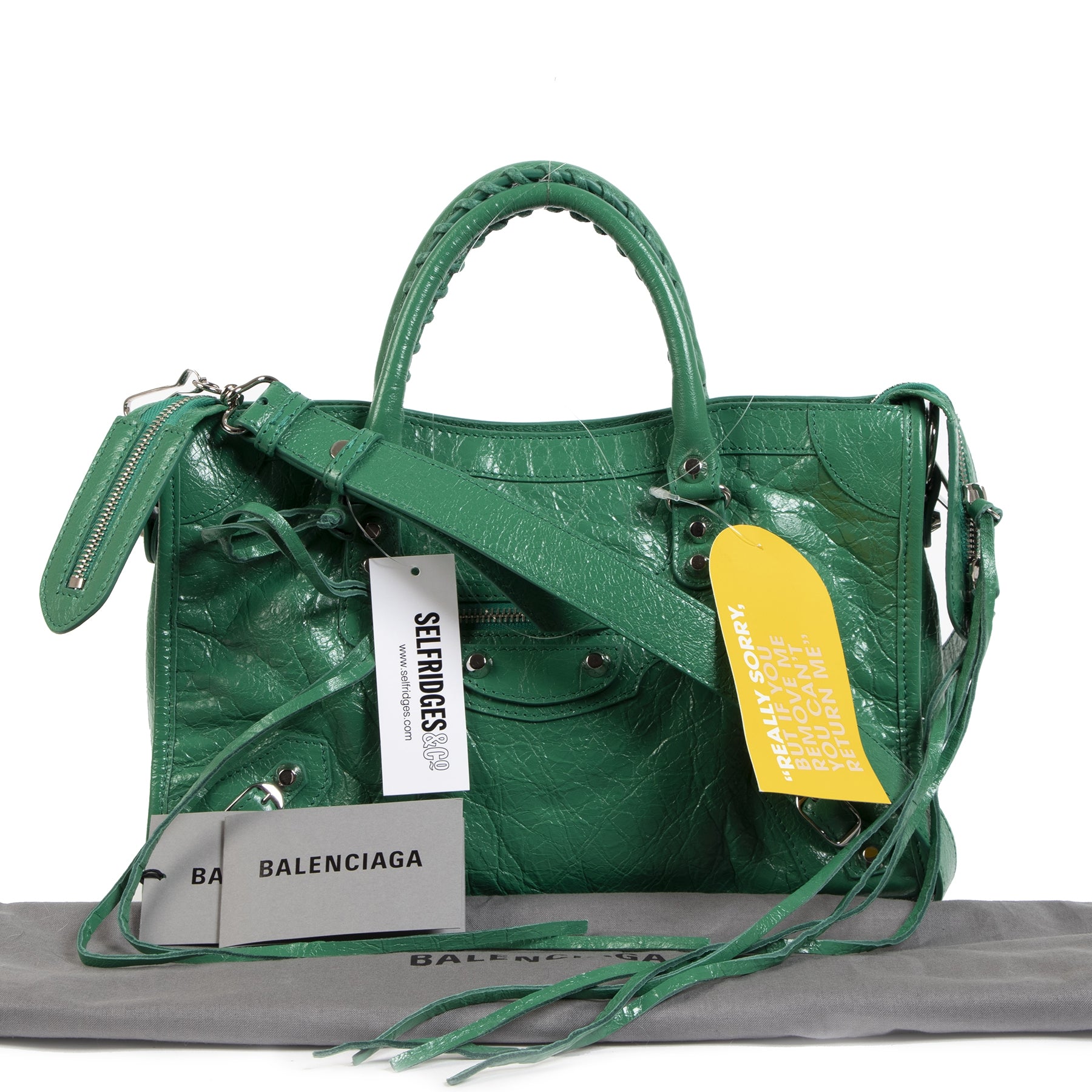 Authentique seconde-main vintage Balenciaga Green Classic City S Bag achète en ligne webshop LabelLOV