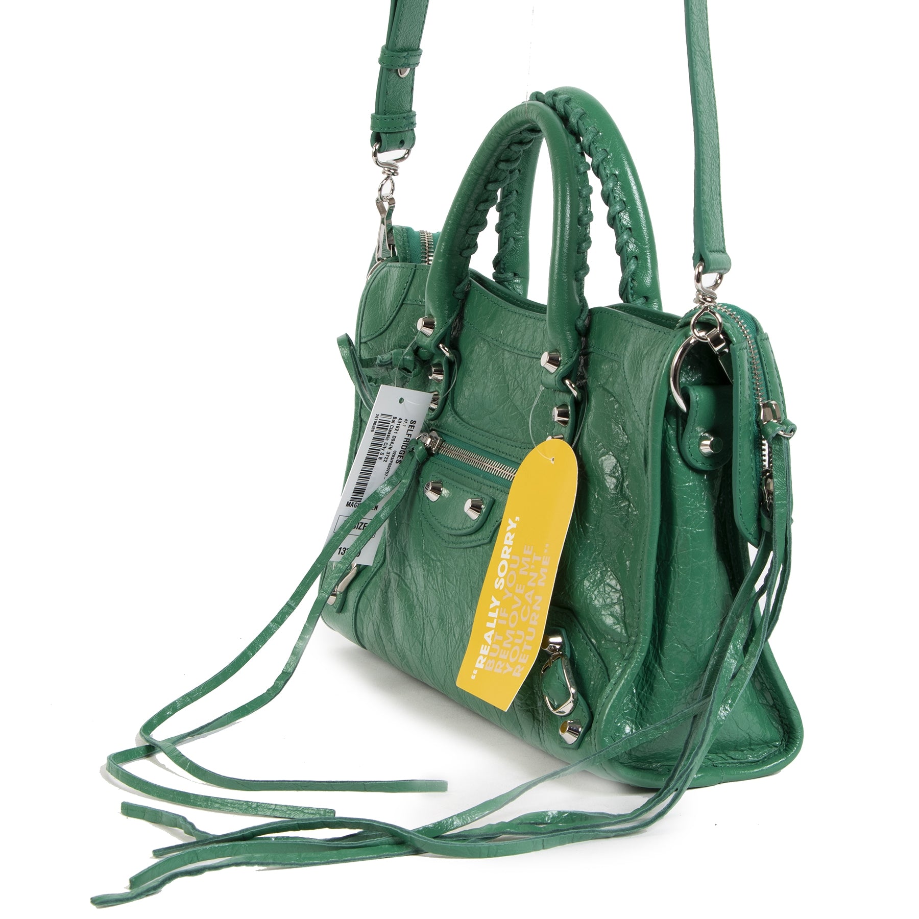 Authentic second-hand vintage Balenciaga Green Classic City S Bag buy online webshop LabelLOV
