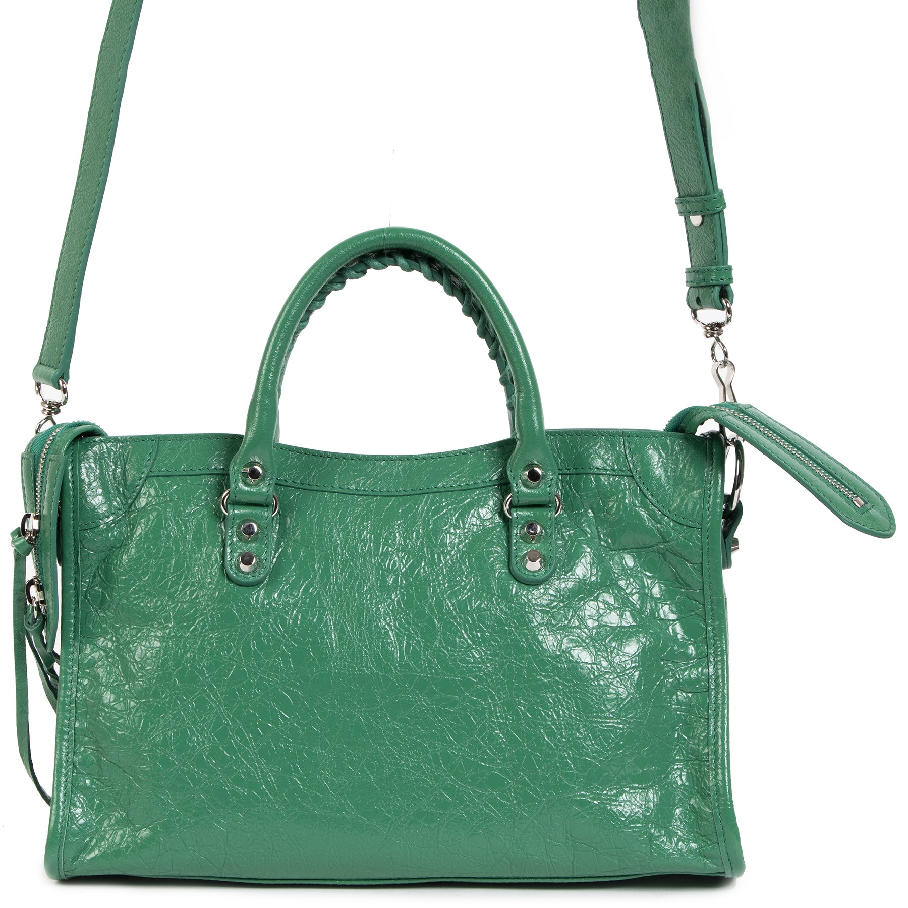 Authentique seconde-main vintage Balenciaga Green Classic City S Bag achète en ligne webshop LabelLOV