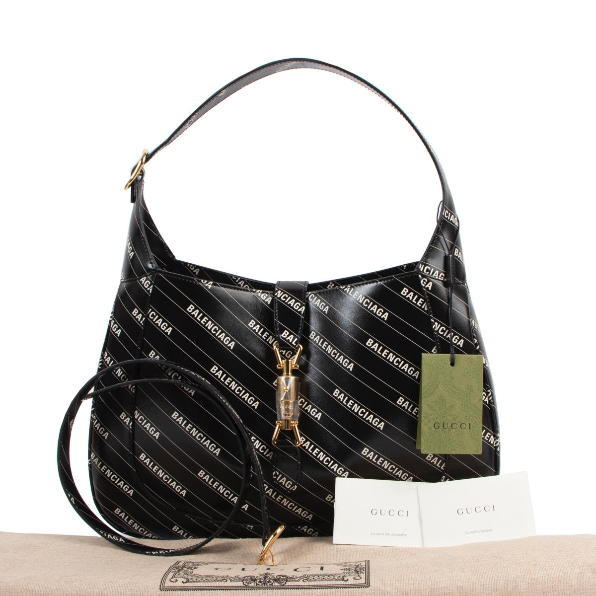 Shop safe online at Labellov in Antwerp this 100% authentic second hand Gucci x Balenciaga The Hacker Project Medium Jackie 1961