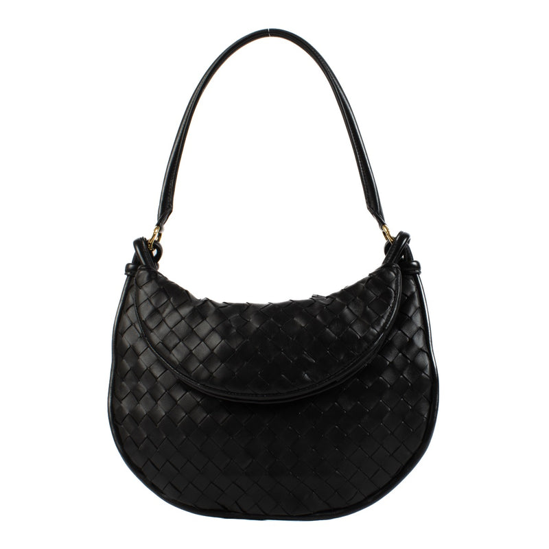 Shop safe online at Labellov in Antwerp, Brussels and Knokke this 100% authentic second hand Bottega Veneta Black Intrecciato Gemelli Medium Shoulder Bag