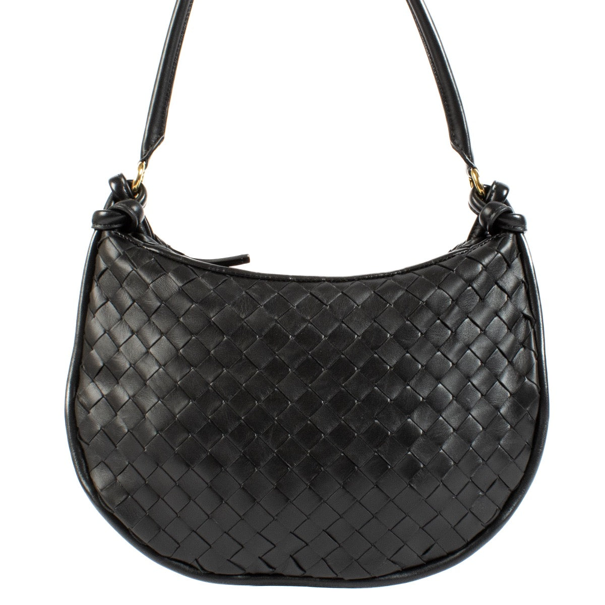 Shop safe online at Labellov in Antwerp, Brussels and Knokke this 100% authentic second hand Bottega Veneta Black Intrecciato Gemelli Medium Shoulder Bag