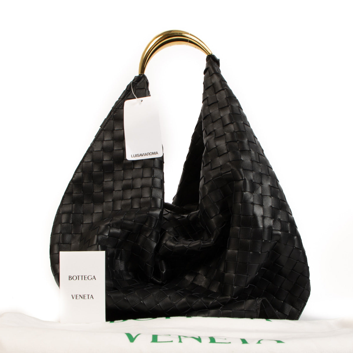 Bottega Veneta Black Intrecciato Foulard Bag