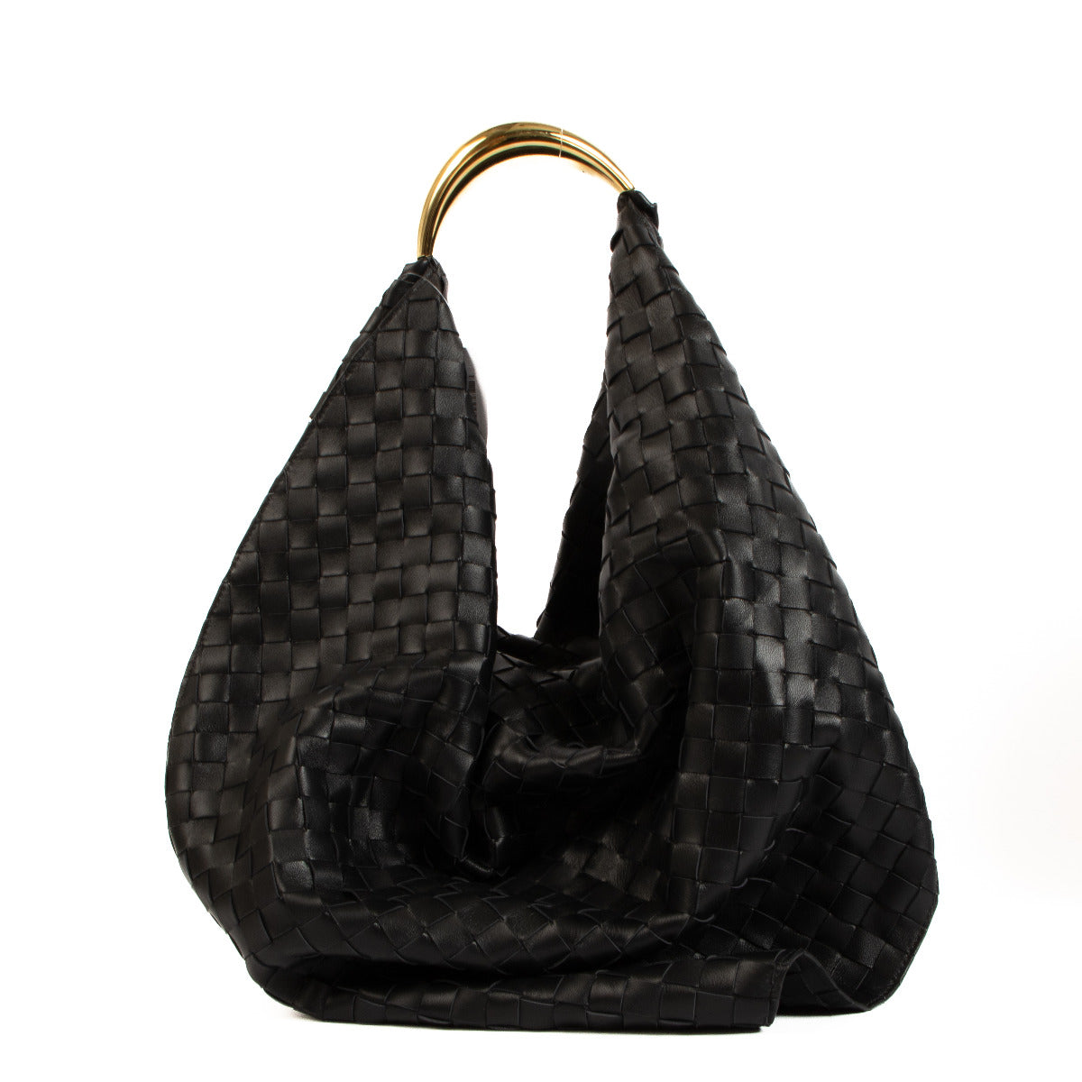 Bottega Veneta Black Intrecciato Foulard Bag