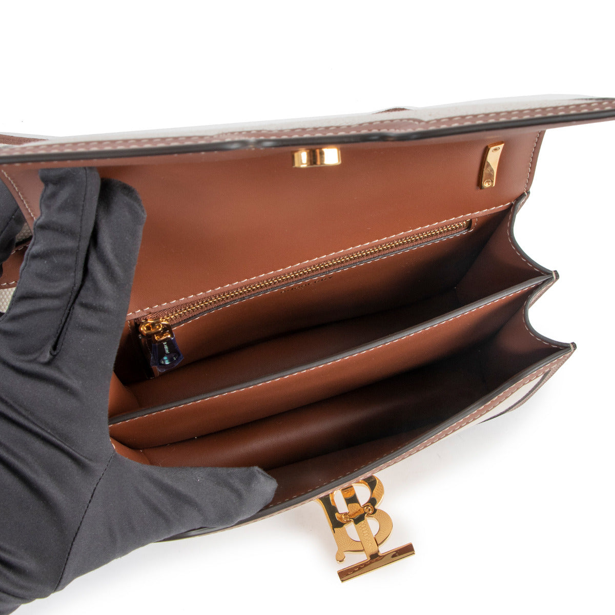Burberry Small TB Canvas Shoulder Bag