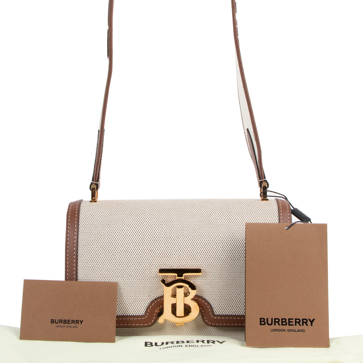 Burberry Small TB Canvas Shoulder Bag
