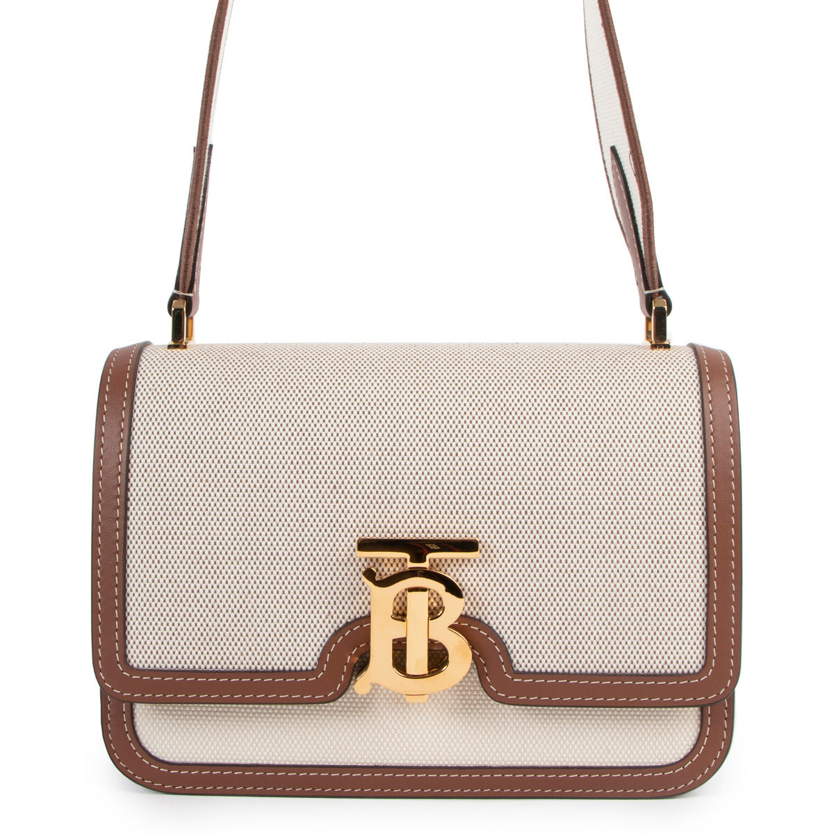 Burberry Small TB Canvas Shoulder Bag for the best price at Labellov secondhand luxury in Antwerp. We buy and sell your bags online.
