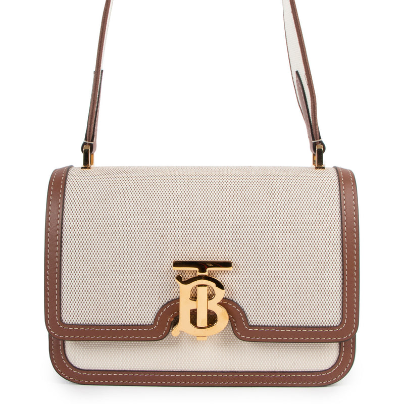 Burberry Small TB Canvas Shoulder Bag for the best price at Labellov secondhand luxury in Antwerp. We buy and sell your bags online.