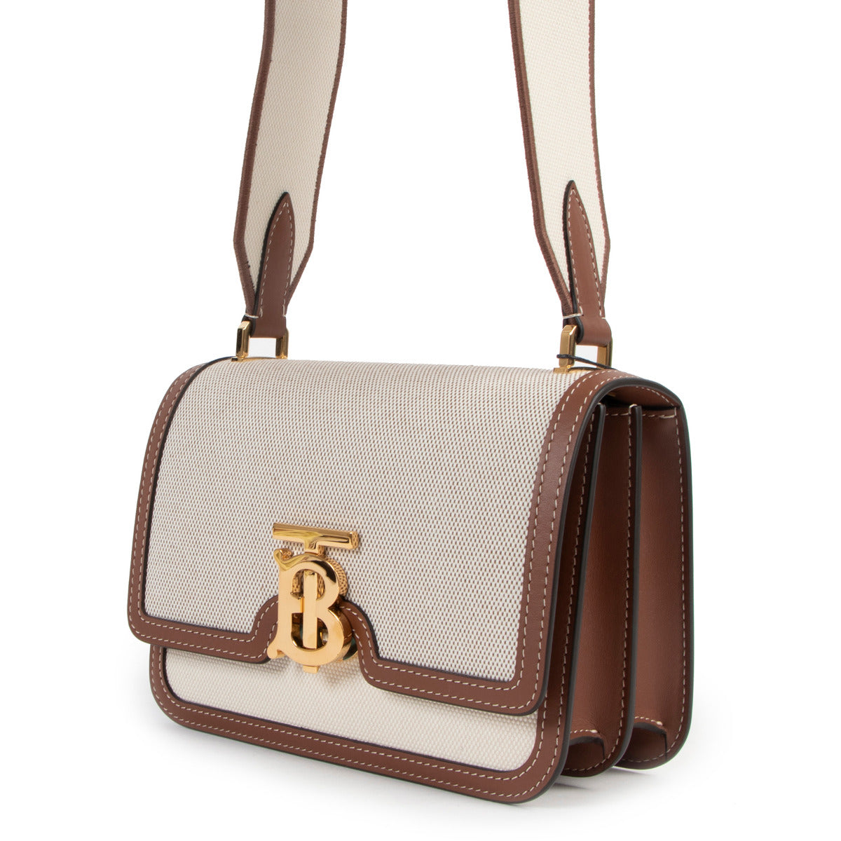Burberry Small TB Canvas Shoulder Bag for the best price