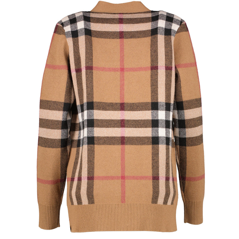 Burberry Brown Check Cardigan - size XXS aan de beste prijs bij Labellov tweedehands designer handtassen en accessoires.