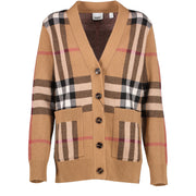 Burberry Brown Check Cardigan - size XXS