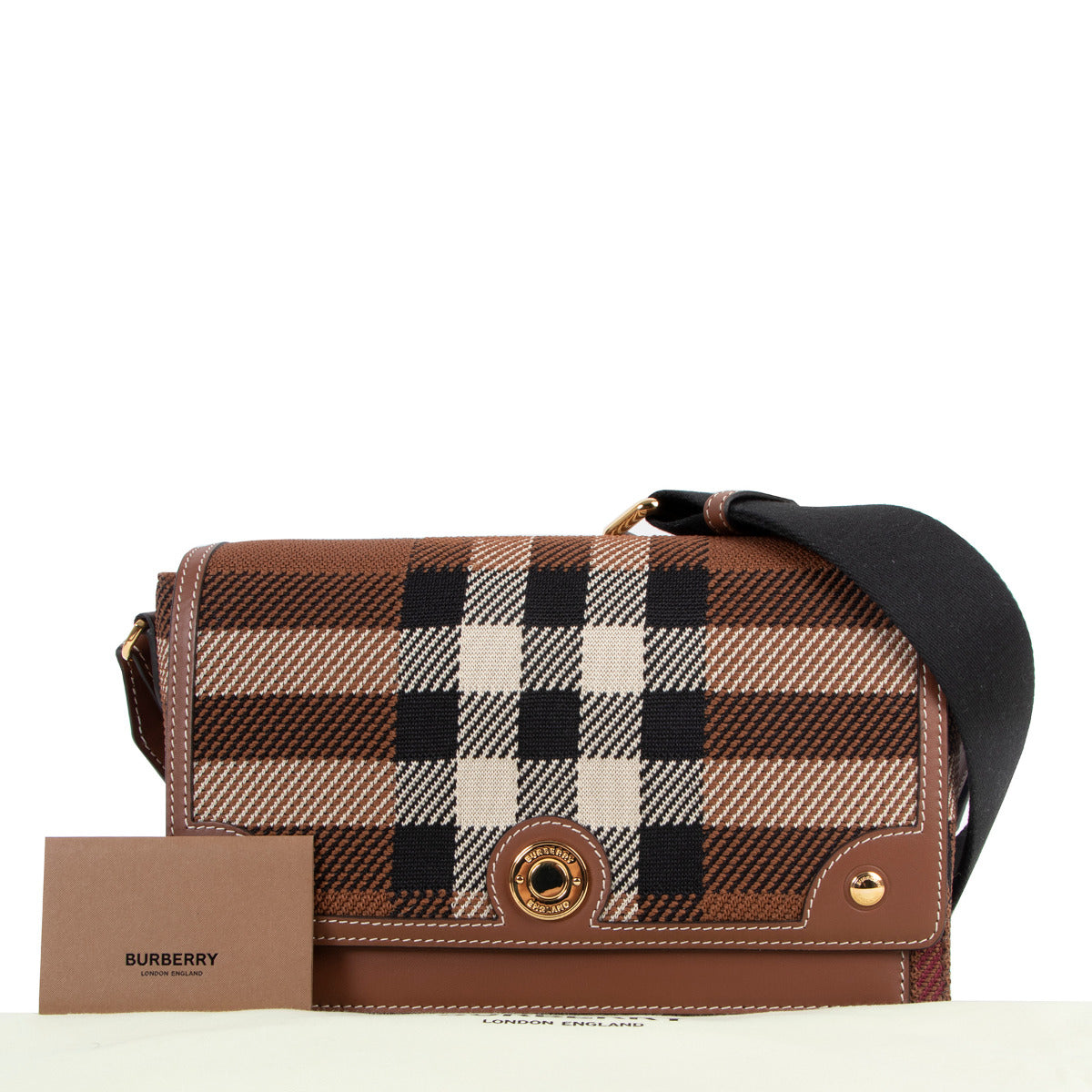 Burberry Note Medium Checked Crossbody Bag