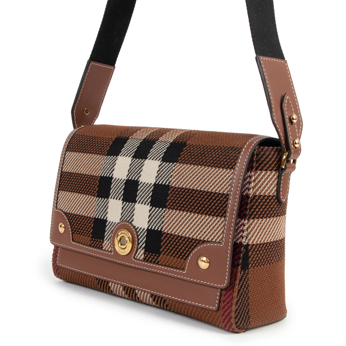 Burberry Note Medium Checked Crossbody Bag aan de beste prijs te koop bij Labellov tweedehands luxe in Antwerpen.