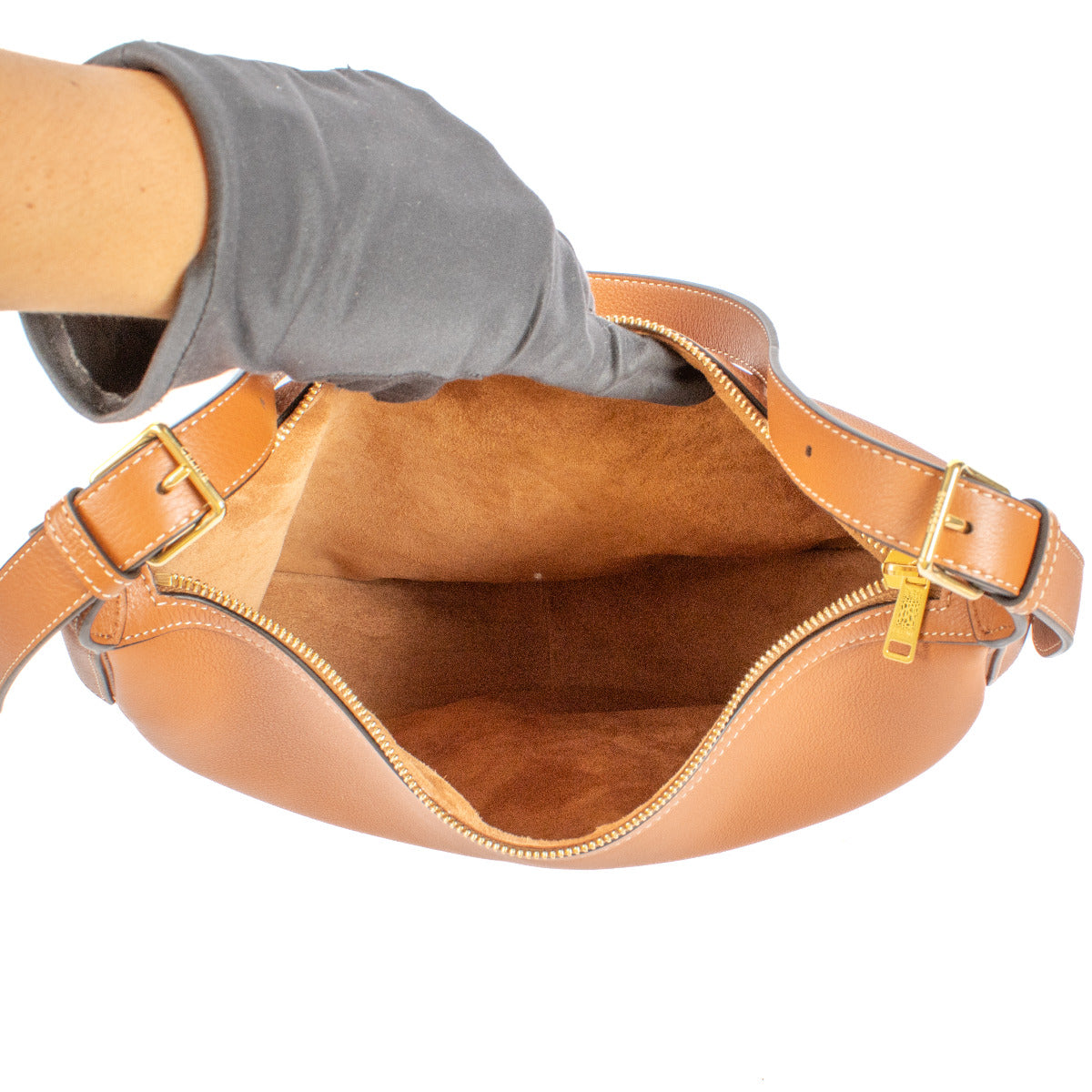 Interior of brand new authentic Celine Medium Heloïse Tan Shoulder Bag