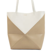 Shop safe online at Labellov in Antwerp and Knokke this 100% authentic second hand Loewe Beige Calfskin Puzzle Fold Tote Bag