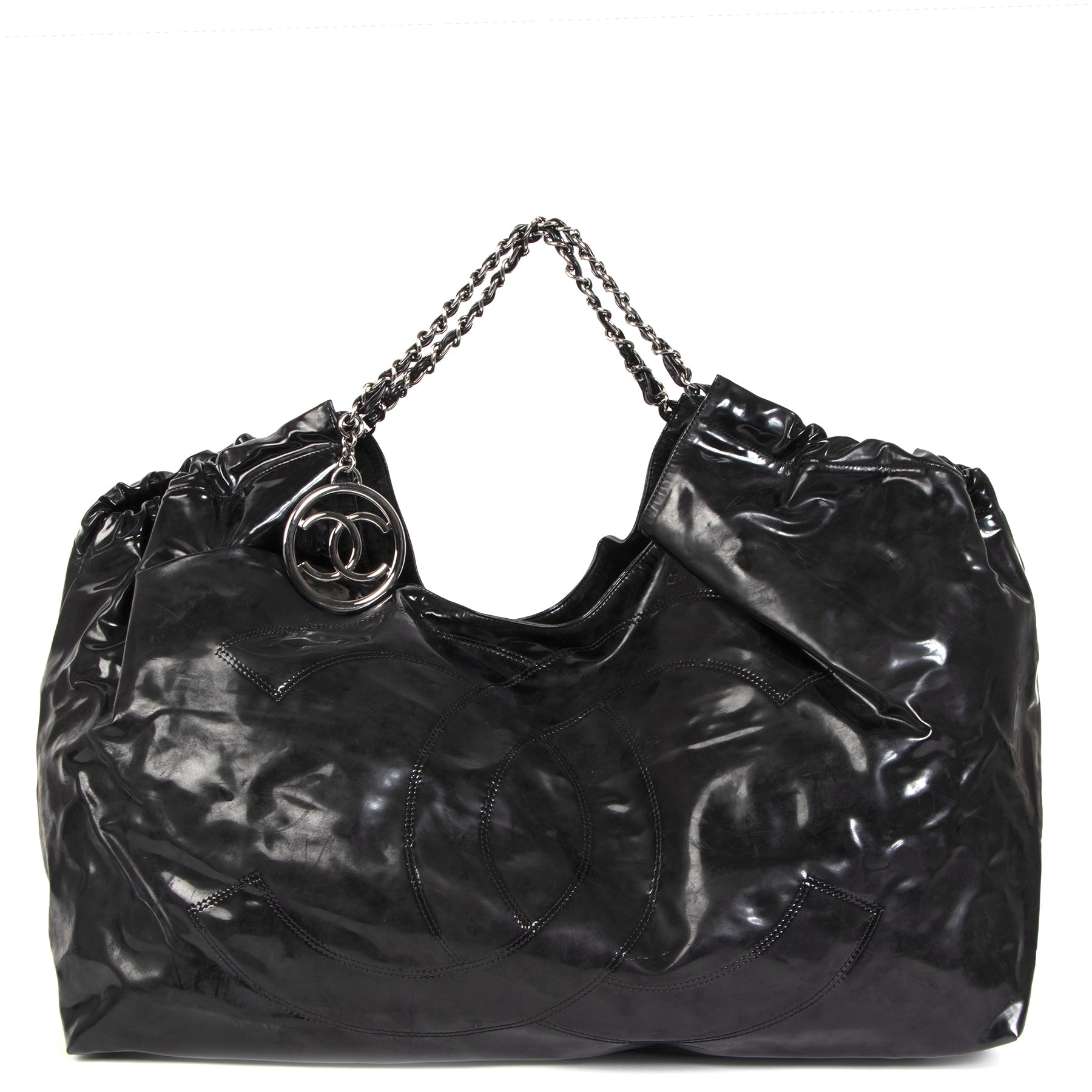 We buy and sell your authentic Chanel Black Patent Vinyl Coco Cabas XL Bag
