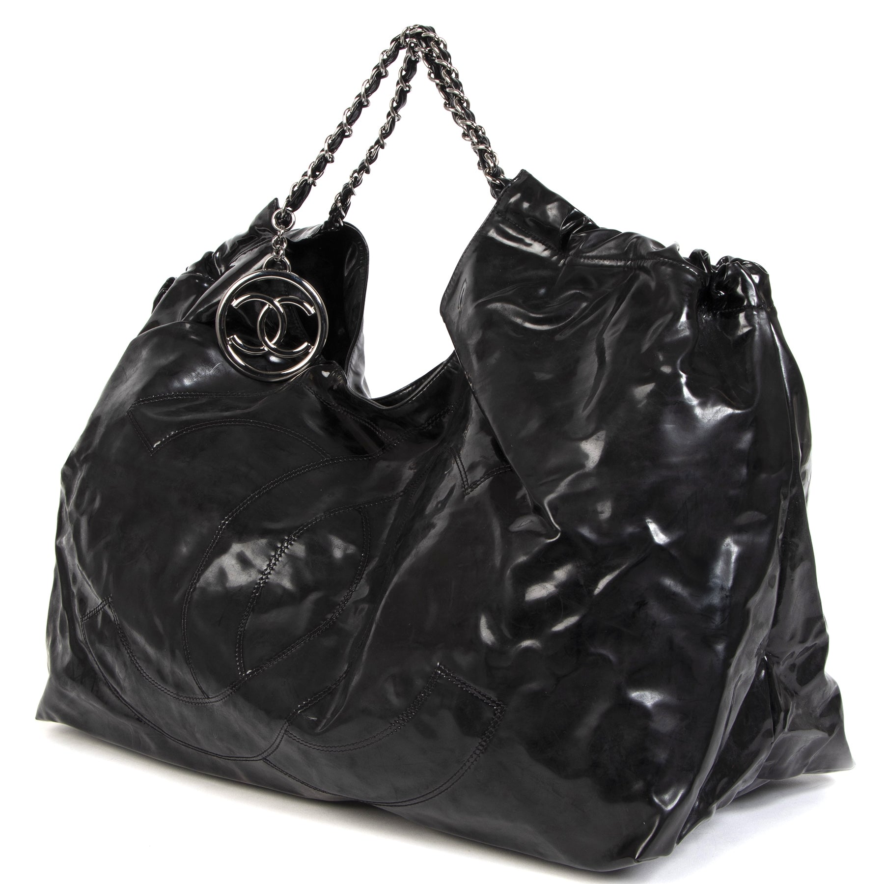 Chanel Black Patent Vinyl Coco Cabas XL Bag for the best price at Labellov