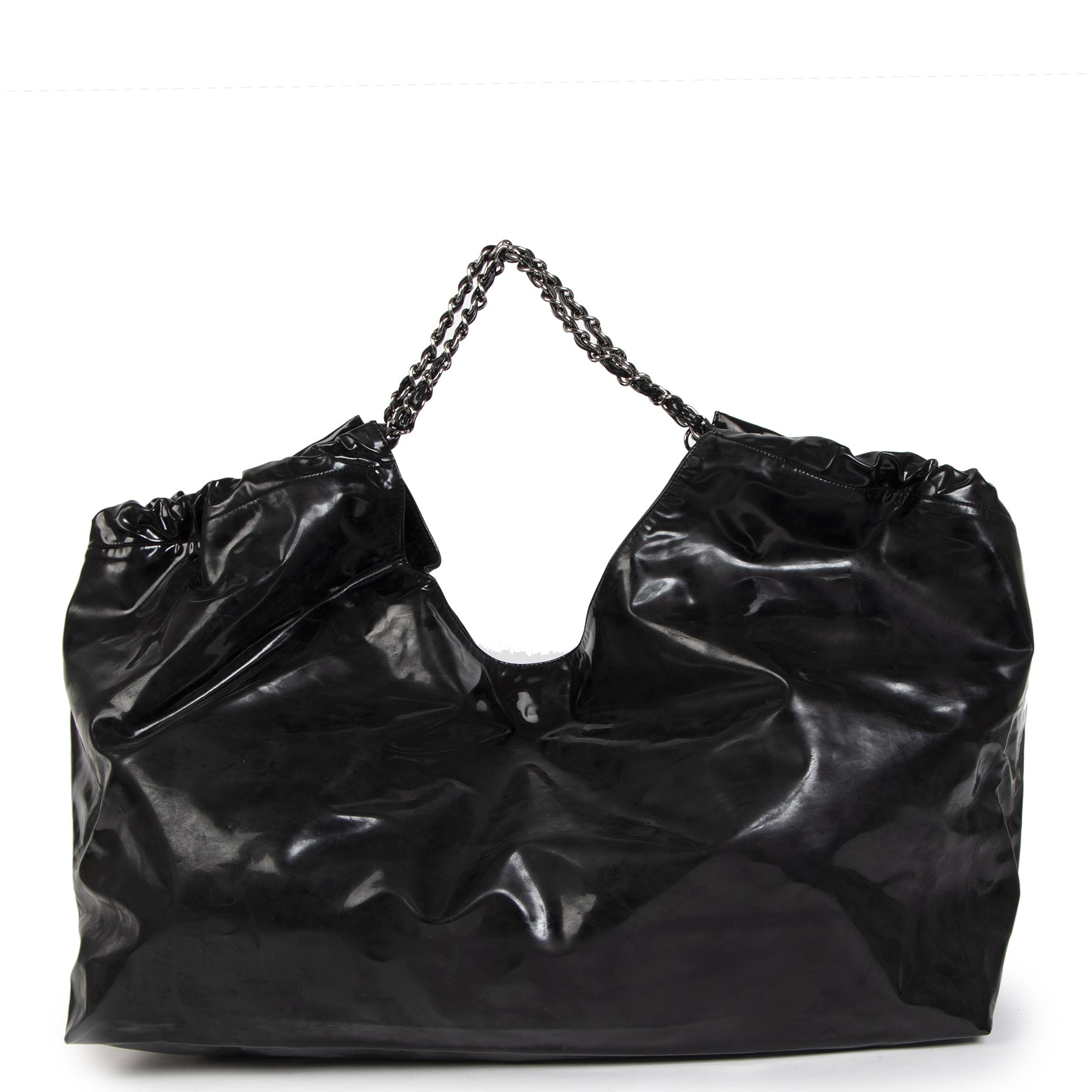 Chanel Black Patent Vinyl Coco Cabas XL Bag kopen en verkopen aan de beste prijs
