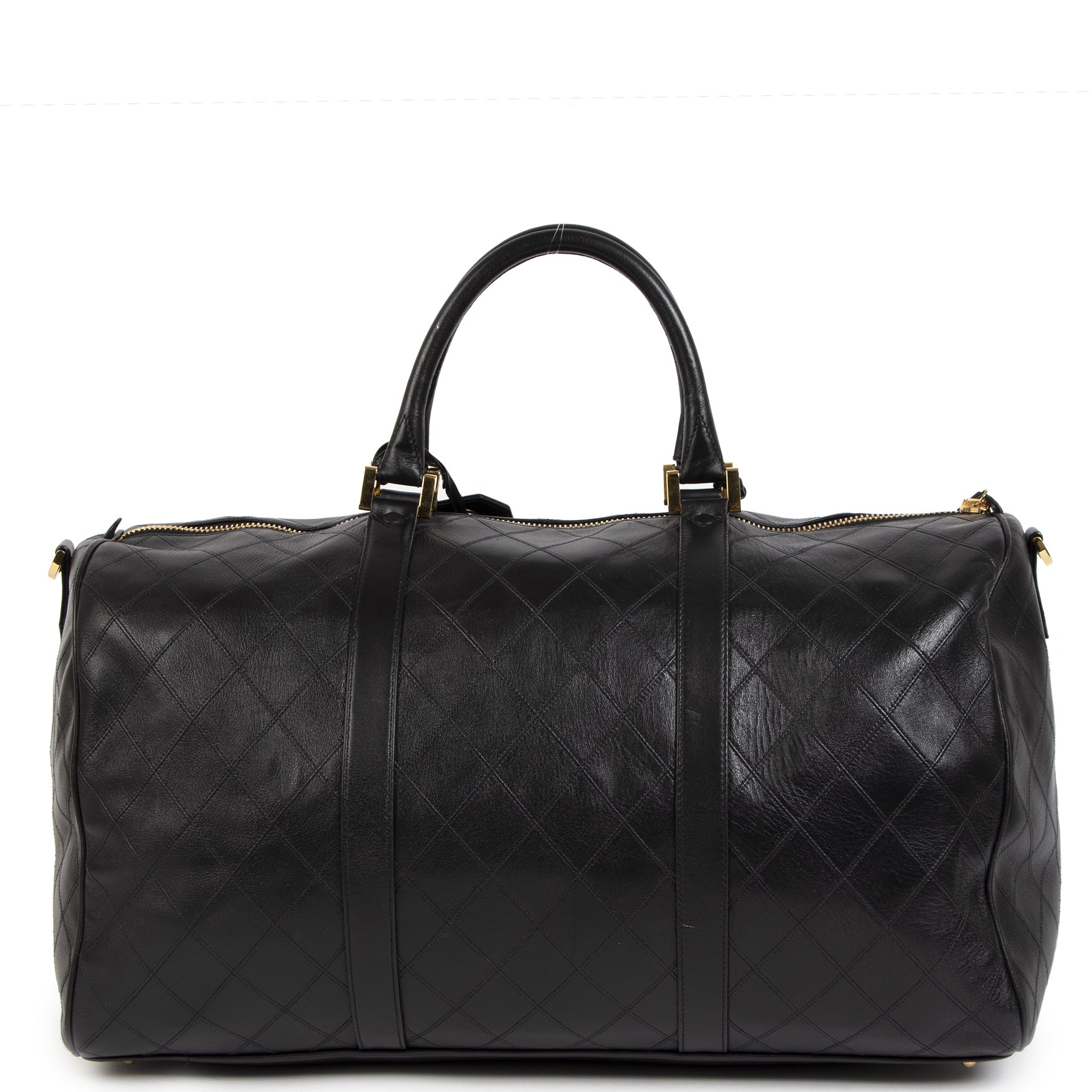 Authentic second-hand vintage Chanel Vintage Boston Travel Bag buy online webshop LabelLOV