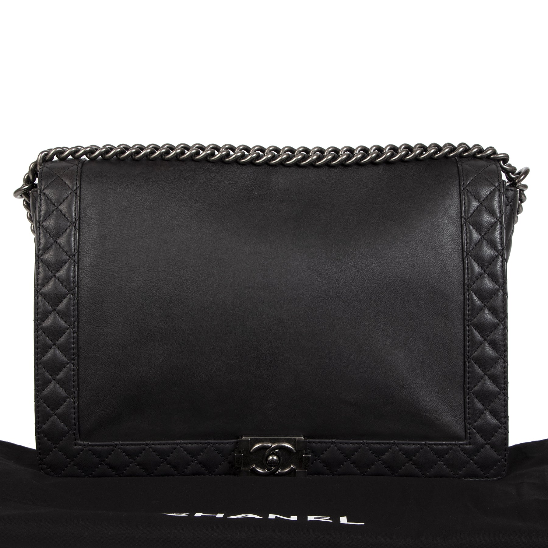 Authentic secondhand Chanel XL Le Boy Reverso Bag designer bags accessories shoes clothing luxury vintage webshop designer brands safe secure online shopping fashion fashionista worldwide shipping