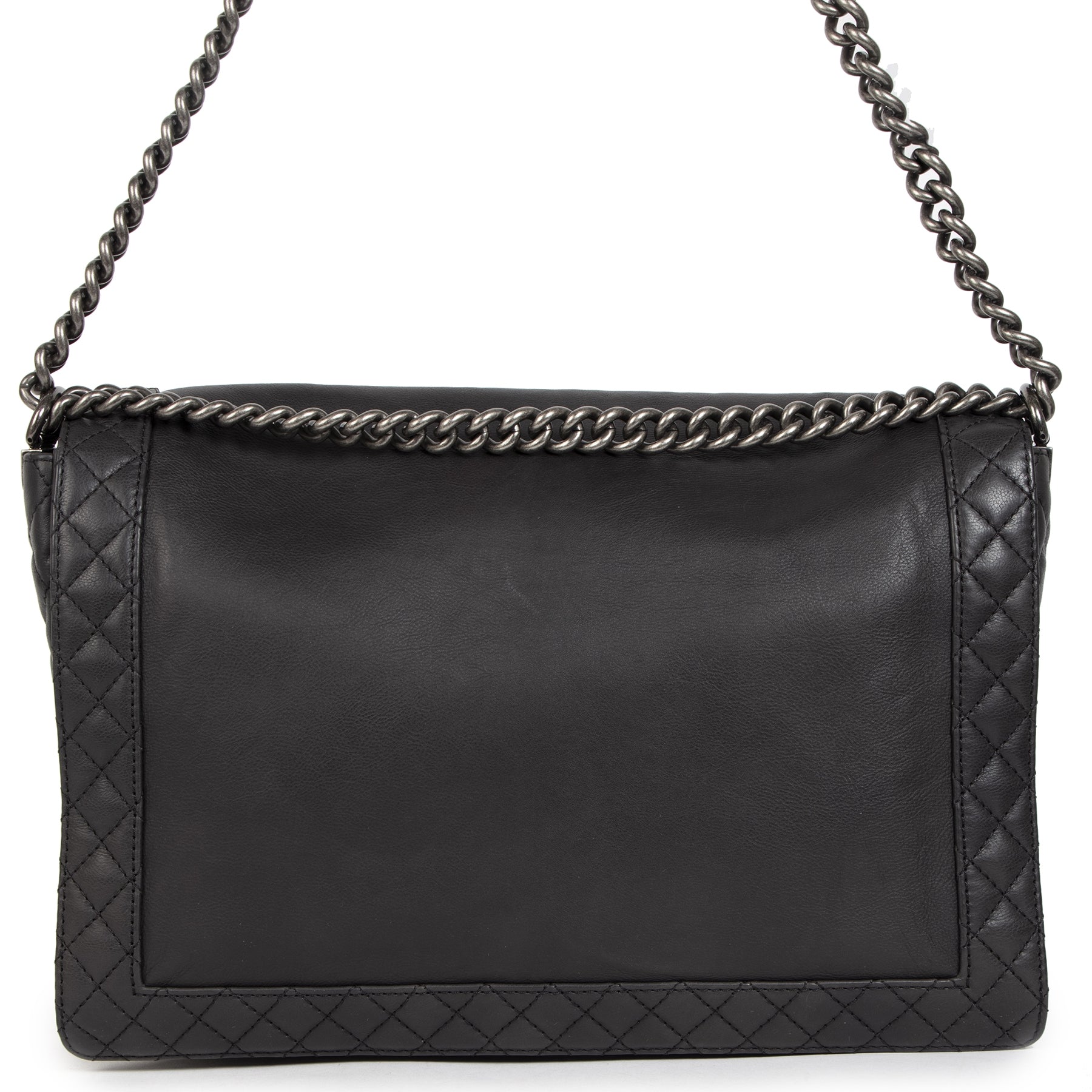 Authentieke Tweedehands Chanel XL Le Boy Reverso Bag juiste prijs veilig online shoppen luxe merken webshop winkelen Antwerpen België mode fashion