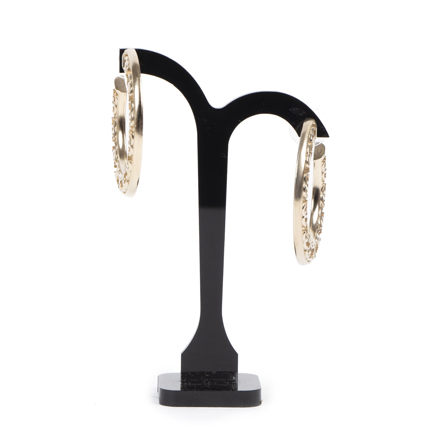 Chanel Half Hoop CC Logo Earrings