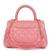 Chanel Pink Caviar Quilted Small Lizard Coco Handle Flap Bag te koop aan de beste prijs