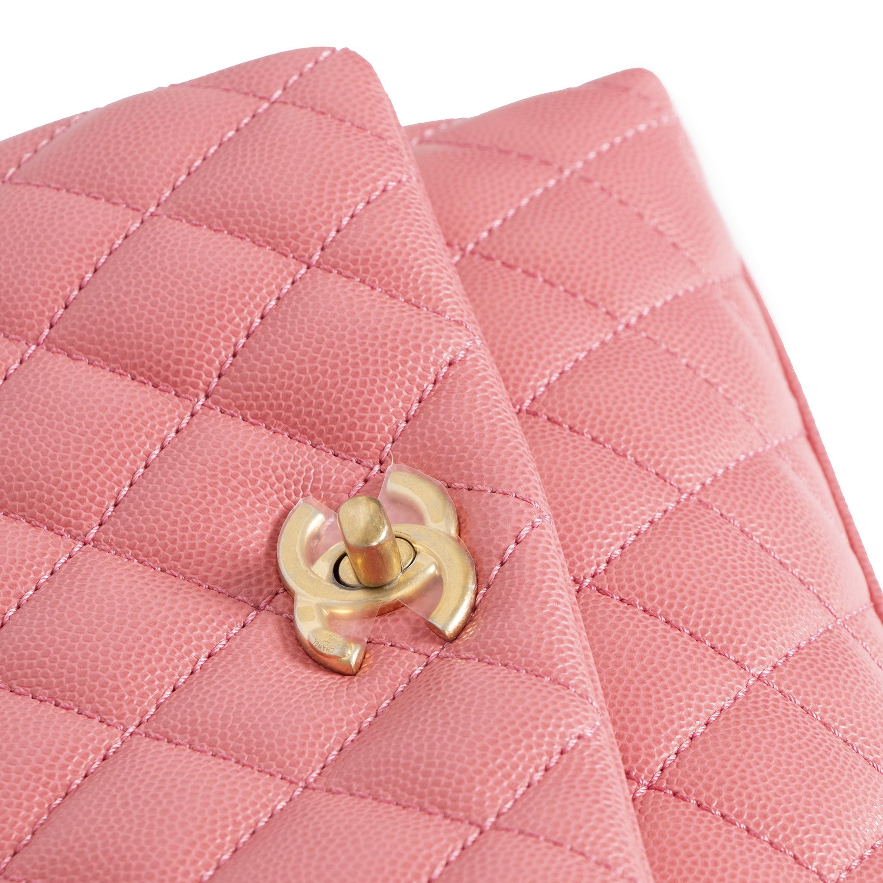 Are you looking for an authentic designer Chanel Pink Caviar Quilted Small Lizard Coco Handle Flap Bag?
