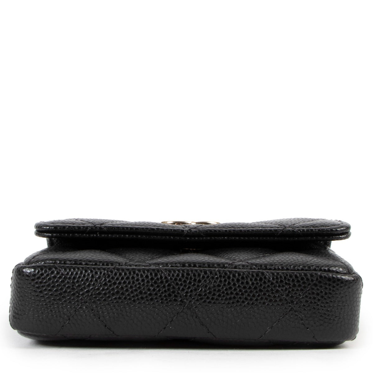 Buy authentic second hand Chanel Black Caviar Faux Pearl Card Holder / Coin Purse With Chain in brand new condition at Labellov in Antwerp.