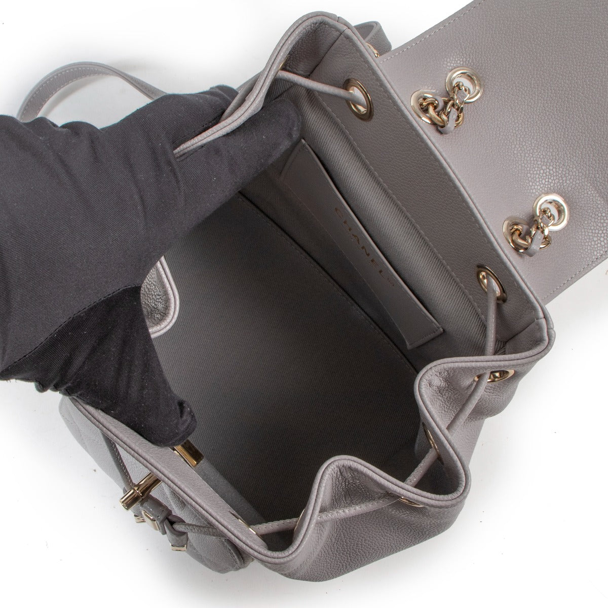 Chanel Grey Business Affinity Mini Backpack