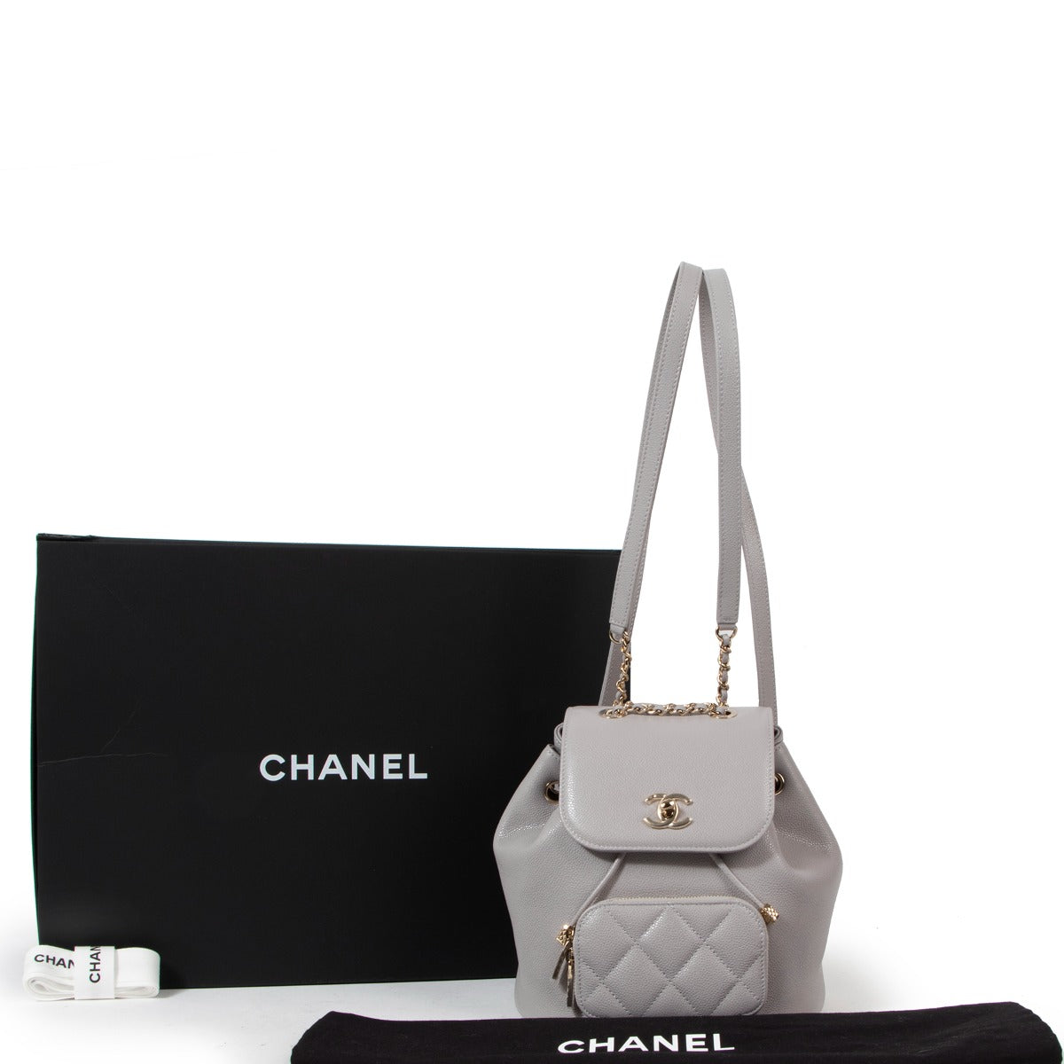 Chanel Grey Business Affinity Mini Backpack